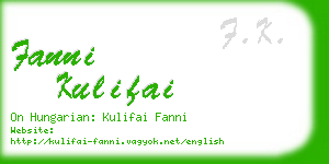 fanni kulifai business card